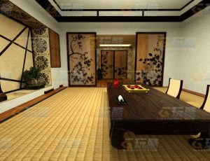 玩酷CG网—日式房间C4D模型