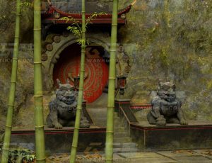 玩酷CG网—中国古老神庙C4D模型