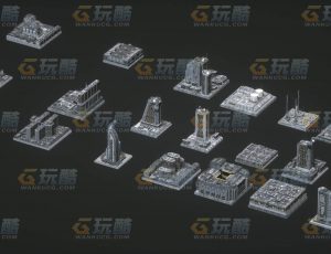 玩酷CG网—工业朋克风建筑群C4D模型