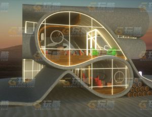 玩酷CG网—科幻酒吧C4D模型