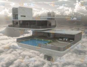 玩酷CG网—科技别墅C4D模型