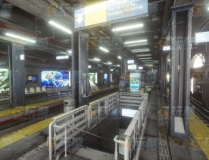 玩酷CG网—科技地铁站C4D模型