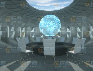 玩酷CG网—科技会议室2C4D模型