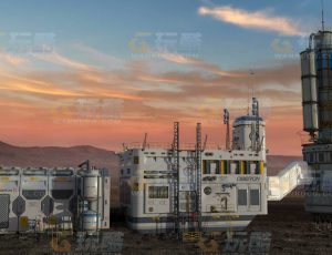 玩酷CG网—科技建筑1C4D模型