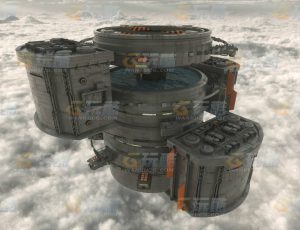 玩酷CG网—科技圆柱建筑C4D模型