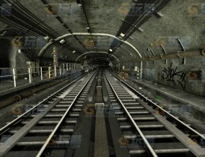 玩酷CG网—破旧火车隧道C4D模型