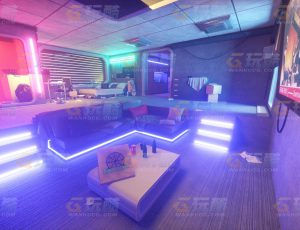 玩酷CG网—赛博夜景C4D模型