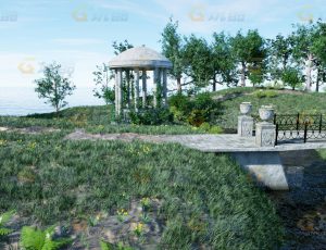 玩酷CG网—公园C4D模型