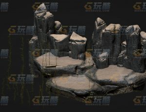 玩酷CG网—海底岩石C4D模型