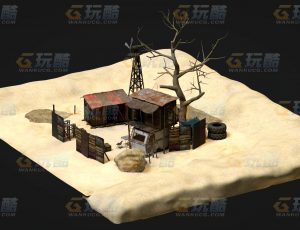 玩酷CG网—荒野废墟C4D模型