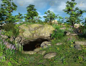 玩酷CG网—郊外小湖C4D模型