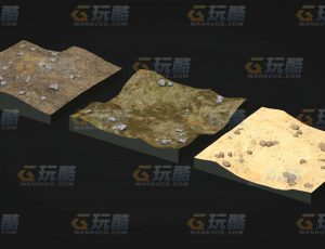 玩酷CG网—雪地沙地草地C4D模型