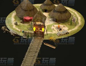 玩酷CG网—原始人部落C4D模型