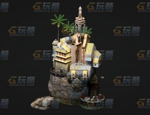玩酷CG网—岛建筑C4D模型