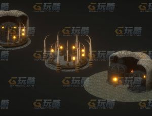 玩酷CG网—地狱牢笼C4D模型