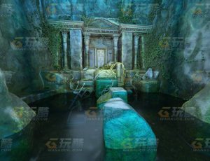 玩酷CG网—海底破碎神殿C4D模型