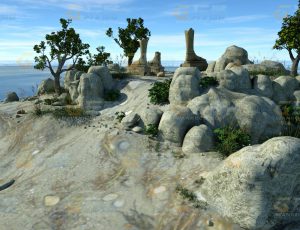 玩酷CG网—海滩遗迹C4D模型