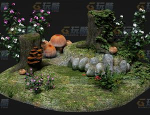 玩酷CG网—精灵场景4C4D模型