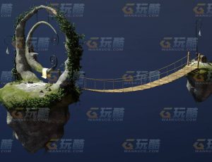 玩酷CG网—精灵月亮岛C4D模型