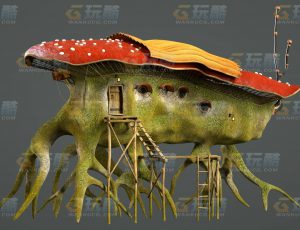 玩酷CG网—蘑菇房C4D模型
