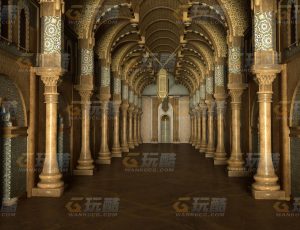 玩酷CG网—欧式宫殿C4D模型