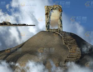 玩酷CG网—沙漠天境大门C4D模型