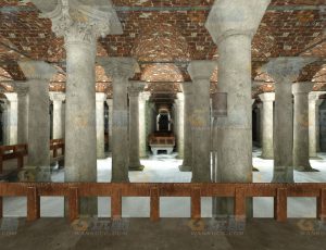 玩酷CG网—深邃走廊C4D模型