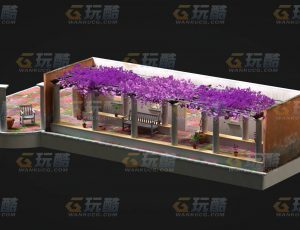 玩酷CG网—唯美走廊C4D模型