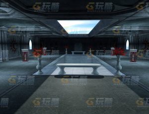 玩酷CG网—西方祭坛建筑C4D模型