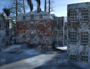 玩酷CG网—冬季工厂C4D模型