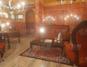 玩酷CG网—高档客厅C4D模型