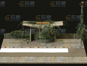 玩酷CG网—公交站C4D模型