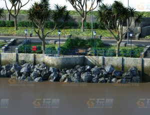 玩酷CG网—海边小道C4D模型