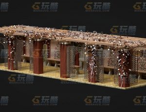 玩酷CG网—花廊C4D模型