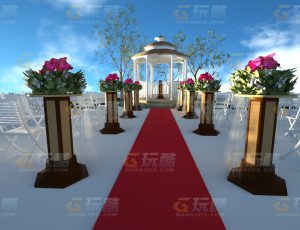 玩酷CG网—婚礼现场C4D模型