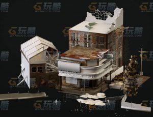 玩酷CG网—火灾现场C4D模型