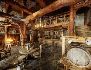 玩酷CG网—旧酒吧C4D模型