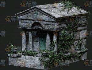 玩酷CG网—破旧教堂C4D模型