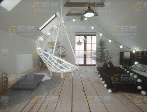 玩酷CG网—唯美小屋C4D模型