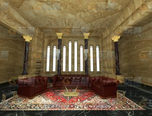 玩酷CG网—西式客厅C4D模型