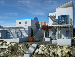玩酷CG网—希腊民建筑C4D模型
