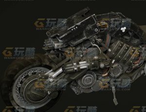 玩酷CG网—霸气朋克风摩托C4D模型