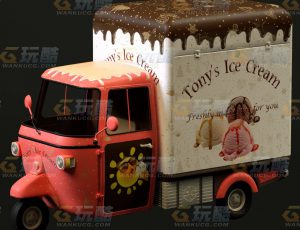 玩酷CG网—蛋糕配送车C4D模型