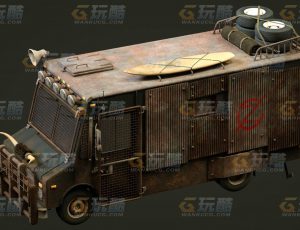 玩酷CG网—废土装甲车C4D模型
