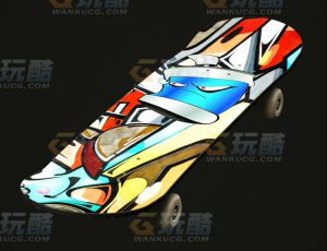 玩酷CG网—滑板C4D模型