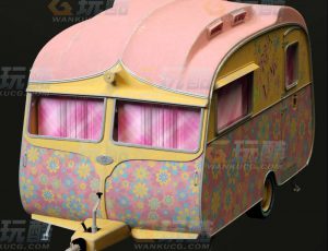 玩酷CG网—可爱房车C4D模型