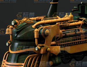 玩酷CG网—奇幻火车头C4D模型