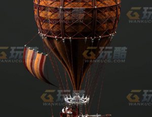 玩酷CG网—热气球飞船C4D模型