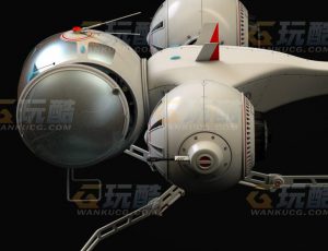 玩酷CG网—赛博飞船C4D模型