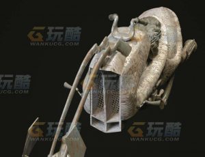 玩酷CG网—赛博摩托车飞C4D模型